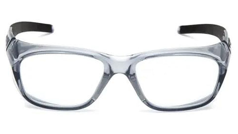 Front view of Emerge Plus Readers Safety Glasses 2.0 Clear Full Reader Lenses with rubber nosepiece and temple tips.