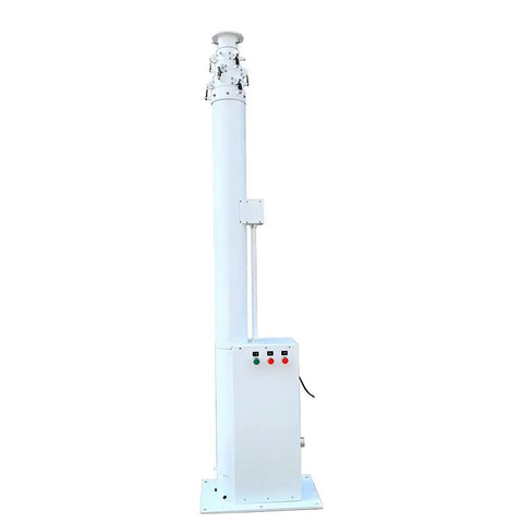 Pro Grade Electric Hydraulic Telescopic Mast with control panel, 8 to 12 meter adjustable height for various environments.