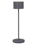 Super Sleek Portable LED Lamp In Warm Gray, Farol Mobile Light, battery powered lamp with modern timeless design for home or desk