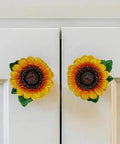Sunflower Vintage Kitchen Resin Drawer Pulls Cabinet Knobs And Handles Pack Of 6 For Country Home Decor