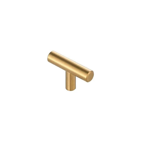 Brass Finish Zinc Alloy T Bar Drawer Pulls 10 Pack For Cabinets And Doors Rust Resistant With Smooth Edges Easy Install No Sweat
