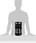 12 Cup Drip Coffeemaker In Stainless Steel With Gold Tone Filter No Mess Paper Filters Programmable Brew Auto Start Keep Warm For 2 Hours And Auto Shutoff Drip Stop For Easy One Cup Pour displayed with height scale