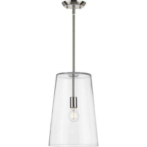 Coastal Clear Glass Pendant Light In Matte Black 1 Light Ceiling Fixture With Sleek Swivel Arm Modern Minimalist Style
