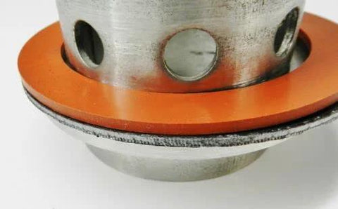 3-1/2-inch orange silicone gasket with graphite layer for vacuum casting perforated flask