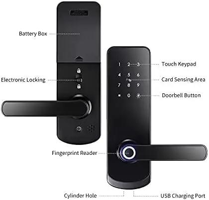 Beefed Up Smart Fingerprint Door Lock With Snappy Touch Screen And No Sweat Keyless Access For Home And Hotel Setup Featuring Aluminum Alloy Faceplate Stainless Steel Core And Hidden Mechanical Override
