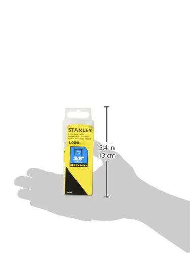 Heavy Duty 10mm Narrow Crown Steel Staples 1K Pack For Tr100 Tr200 Handheld Staplers shown in hand for size comparison.