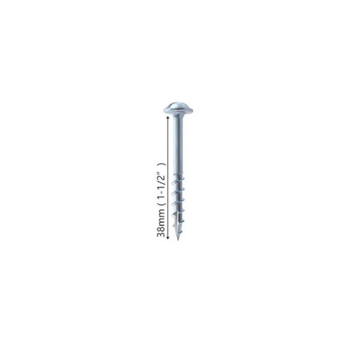 Woodworking Self Tapping Screws Set Of One Hundred Pieces One And A Half Inch Length Carbon Steel With Coarse Threads Lightweight Yet Strong For Outdoor Decks And Cabinets Ideal For DIY Projects And General Woodworking, single screw shown