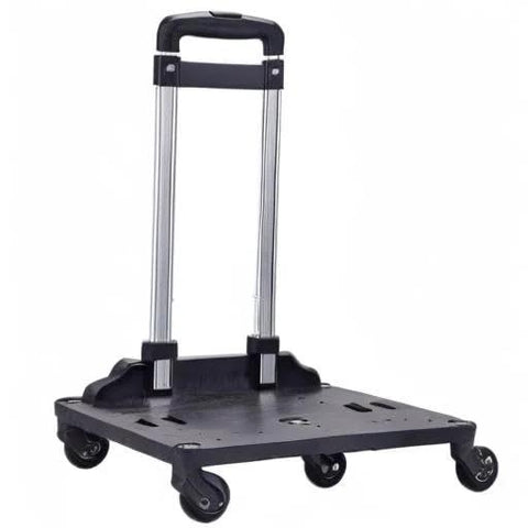 Spinner Wheelbase Luggage Cart with pull-up handle and easy rolling spinner wheels for bags and pet carriers, 36 inch height.