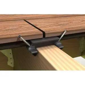 Slick Composite Deck Board Joint Clips 14 Pack For Tight Alignment And Flush Ends Hidden Fastener System No Visible Screws installed on deck.