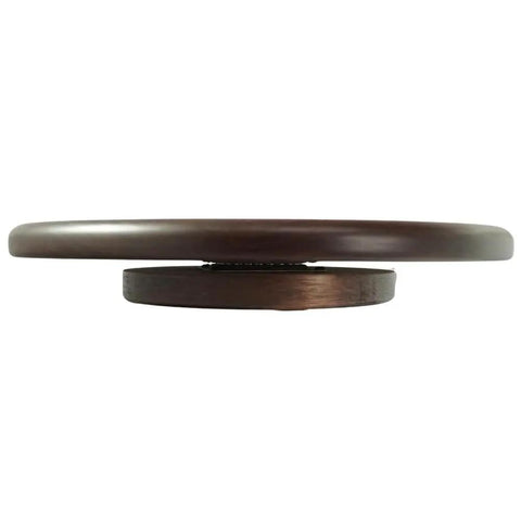 Side view of Dope 12 Inch Live Edge Cherry Wood Lazy Susan Spin Tray for Dining Table Centerpiece and Spice Organizer Smooth 360 Degree Rotation