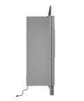 Pro Grade Built In Convertible Refrigerator And Freezer Combo With No Sweat Inverter Cooling 13.6 Cu Ft Capacity side view showing stainless steel body.