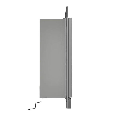 Pro Grade Built In Convertible Refrigerator And Freezer Combo With No Sweat Inverter Cooling 13.6 Cu Ft Capacity side view showing stainless steel body.