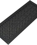 Solid Cast Aluminum Floor Vent Cover For 8x24 Duct Overall 10x26 Powder Coated Matte Black Rust Free No Screw Holes Drop In Frame Design Heavy Duty Air Return Grille For Home HVAC Durable Low Profile