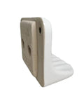 Side view of White Glazed Ceramic Soap Dish For Bathroom Wall Mount With Tile Adhesion Not For Flat Surfaces Includes One Quarter Inch Lip