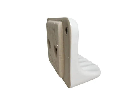Side view of White Glazed Ceramic Soap Dish For Bathroom Wall Mount With Tile Adhesion Not For Flat Surfaces Includes One Quarter Inch Lip