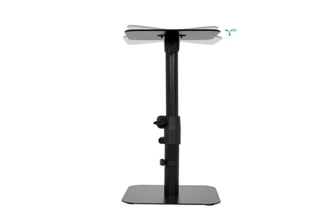 Desktop Freestanding Speaker Stands Pair With Cable Management, Adjustable Height And Tilt, side view with tilt adjustment
