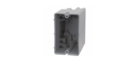 1 Gang Electrical Box for Lighting and Fans, Heavy Duty Ceiling Fan and Light Fixture Mount, gray plastic box