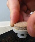Adjusting 4 Pack 1 Inch Threaded Felt Furniture Glide With One Quarter Inch Adjustable Leveling Feet on dark wood surface