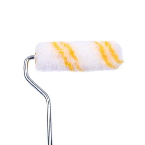 Slick 10 Piece Mini Paint Roller Covers Heavy Duty Acrylic Dripless Wall Wood Fabric Decorating Kit High Absorption No Sweat Crisp Touch Up Home Refresh Tool paint roller with absorbent nap and steel core.