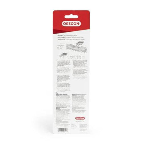 Oregon depth gauge tool with flat file for chainsaw chain in red-and-white packaging.