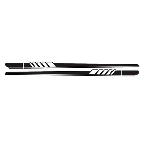 Level Up Your Ride Vibe With Sporty Side Skirt Stickers For Tesla Cybertruck Exterior Vinyl Decals, black vinyl strips, 4.5 x 82.6 inches.