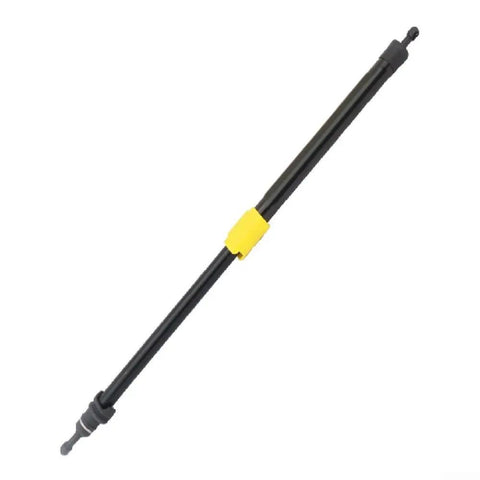 Beefed Up Rear Liftgate Strut Support For Toyota FJ Cruiser 2007 To 2014, High Strength Steel back door damper in black with yellow connector.