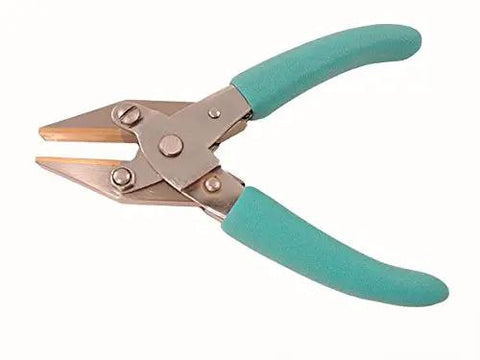 Cushion Grip Brass Lined Jaw Flat Nose Parallel Pliers With Return Spring for even pressure on metal and wire. Tool steel pliers.
