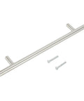 Stainless Steel T Type Drawer Pull Handle in Silver for Cabinets and Wardrobes, 2 to 14 Inch Size Range with Screws, Modern Sleek Look