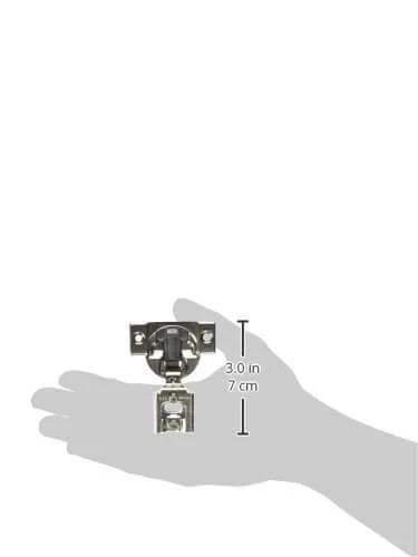 Three Quarter Inch Compact Soft Close BLUMotion Overlay Hinge For Face Frame Cabinets Pack Of 10 shown in hand for size reference.