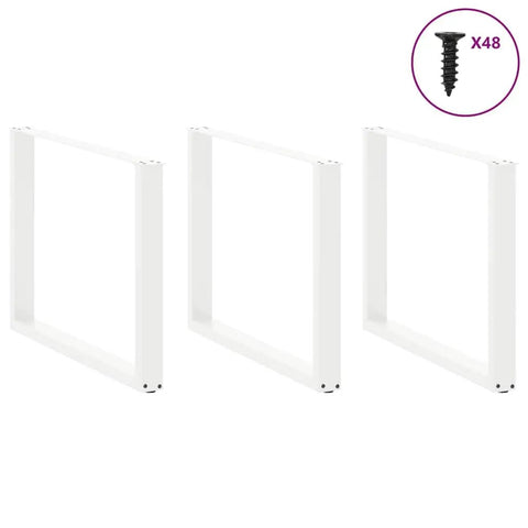 Rock Solid Adjustable Bar Table Legs 2 Pack Heavy Duty Powder Coated Steel Leveling Feet For Coffee Tables And Metal Furniture Built Tough With Slick Finish And Zero Hassle Setup in white color with 48 screws.
