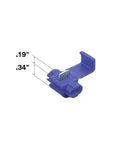 Blue Electrical Tap IDC Insulation Displacement Connector For 18-16 AWG Solid Or Stranded And 14 AWG Stranded with dimensions