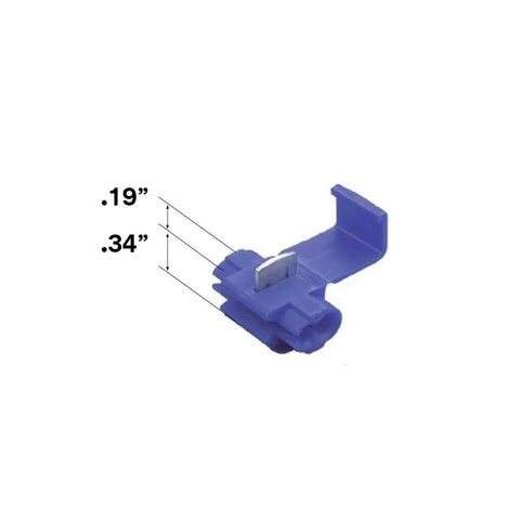 Blue Electrical Tap IDC Insulation Displacement Connector For 18-16 AWG Solid Or Stranded And 14 AWG Stranded with dimensions