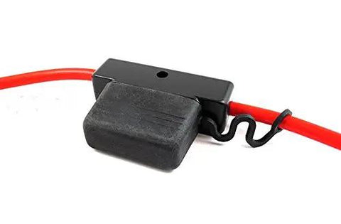 Inline MAXI Blade Fuse Holder With Cover 32V 60A Rating Two 5 Inch 6 Gauge Wire Leads Black Plastic Body Sold Individually