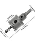 Side view of Hordion carbide hole saw cutter, 35 mm diameter with 10 mm shank; for stainless steel, metal, plastic.