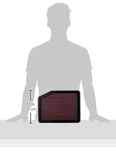 High Flow Lifetime Engine Air Filter for Subaru Models 2016 2025 shown with dimensions, boosts horsepower and acceleration, washable premium filter