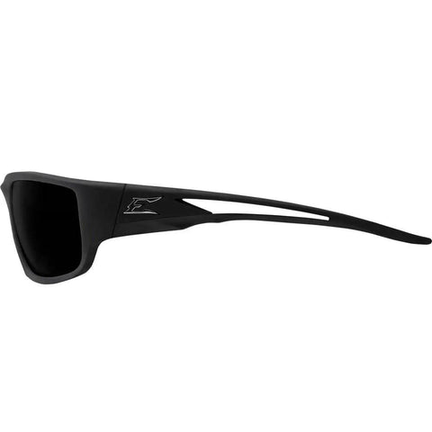 Kazbek Polarized Wraparound Safety Glasses for Work and Outdoor Hustle, Anti Scratch, Non Slip Grip, side view of black frame