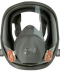 Front view of 6900 Full Facepiece Reusable Respirator Large For Industrial Safety with silicone face seal and dual filter ports