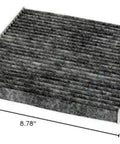 Premium Cabin Air Filter With Activated Carbon For Toyota Corolla 2002-2008 And Matrix 2003-2008, Replacement For FRAM CF10133, dimensions shown.