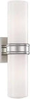 Natalie 2 Light Wall Sconce In Polished Nickel Finish With Opal Glossy Glass, 60W Max Incandescent Lighting, front view