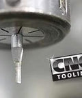 Pro Grade Solid Carbide Straight Plunge CNC Router Bit For Wood High Production With Diameter Nine Thirty Two Cutting Height One Inch Shank One Quarter Inch Two Flutes For Superior Finish And Vibration Reduction In Harsh Routing Jobs installed in CNC machine