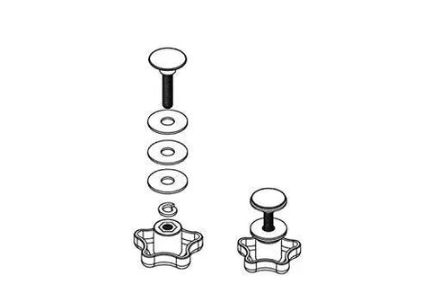 Premium Universal Fit Pickup Truck Tonneau Cover's secure clamping knobs with washers and screws arranged for installation.