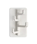 Slick Rotary Sticky Hook Wall Mount With Heavy Duty Adhesive Grip For Keys And Coats No Drill Hassle, white rotary hook with three hooks