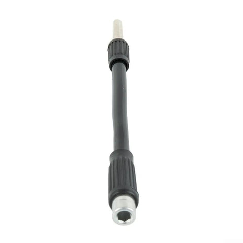Flexible Shaft Screwdriver Extension 5.1 Inch Hex Shank For Tight Spots And Weird Angles, bending reach tool with black rubber grip.