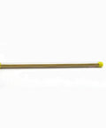 Side view: brass EDM electrode tube with yellow end caps