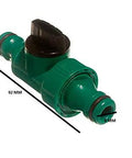 12 Pack Heavy Duty Quick Fix Double Male Hose Fittings With Integrated Shut Off Valve Connector For 12mm Standard Garden Tubing Green Plastic with valve handle.
