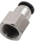 1/4 Inch Tube OD To 1/4 Inch NPT Female Straight Push To Connect Fittings Quick Release Air And Water Line Connectors Nickel Plated Brass
