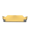 MGGN200 JM Carbide Grooving Inserts Tin Coated For Steel Parts Turning Lathe, single insert close-up showing tin coating and precision design.