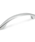 Polished Chrome Cabinet Hardware Handle Pull With 3 Inch Hole Centers, 4 Inch Overall Length, Seven Sixteenth Inch Width, Three Quarter Inch Projection