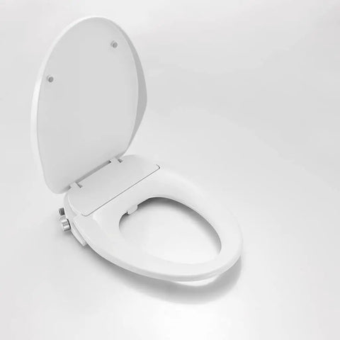 Non Electric Bidet Toilet Seat With Self Cleaning Retractable Nozzle For Elongated White Toilet Seats No Fuss Easy Installation And Adjustable Water Pressure CUPC Certified