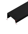 Side view of Edge Pull Handles For Cabinets And Drawers, 3.15 Inch Aluminum Finger Edge Pulls in Black, showing precise measurements.